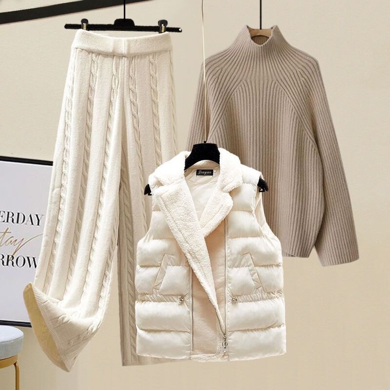 Ashore Shop Womens Winter Sweater and vest Sets 3pc 2pc sets Office Ladies
