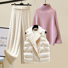 Ashore Shop Womens Winter Sweater and vest Sets 3pc 2pc sets Office Ladies