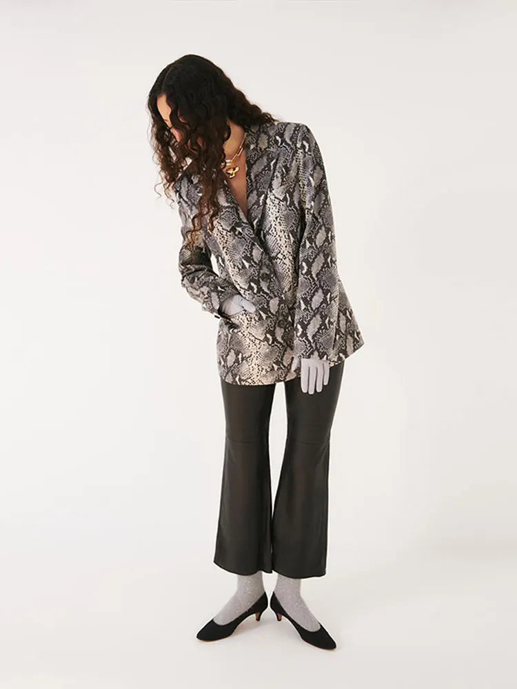 Ashore Shop Women Blazer Print Jacket Fashion Casual Long Sleeve Cardigan Coat 20241