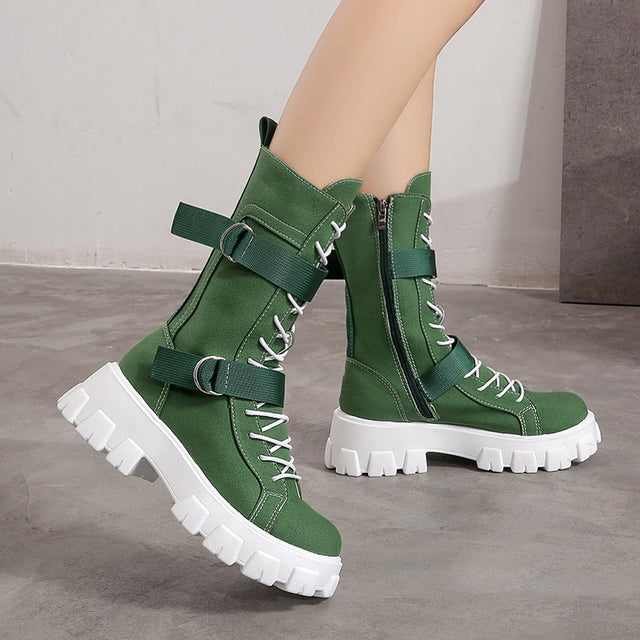 Women Biker Boots 2023 Hip British Short Boots Ladies Ankle Boots Fashion Boots