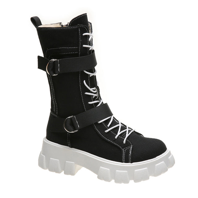 Women Biker Boots 2023 Hip British Short Boots Ladies Ankle Boots Fashion Boots