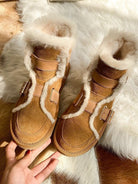 Women Winter Boho Moccasins Boots Winter New Buckle Padded Short Moccasins