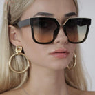 Ashoreshop Trendy Oversized Sunglasses Women Square Retro Sunglasses