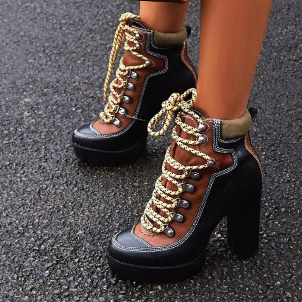 Ashoreshop Spring Autumn Fashion Platform Designer Ankle Boots