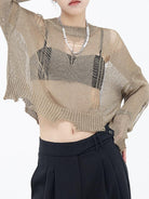 Ashore Shop Spring Gothic Thin Women Pullover Loose Sweater 2023