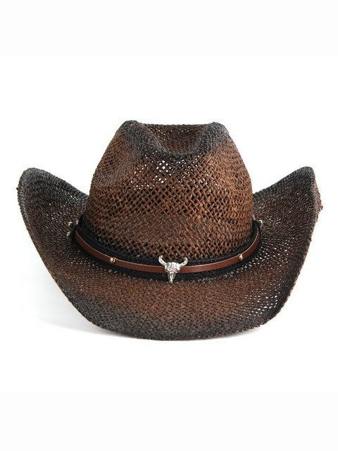 Handmade Weave Hollow Western Cowboy Hat For Men Women Summer Outdoor