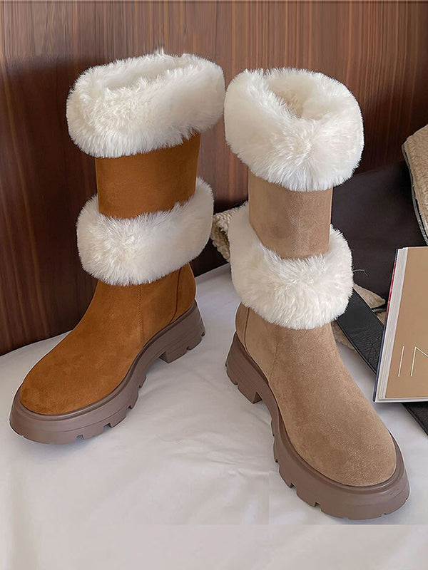 Ashore Shop: Womens Flat Warm Boots Super Comfortable Trend Thicken Long Plush Fur Snow Boots Women Winter 2023
