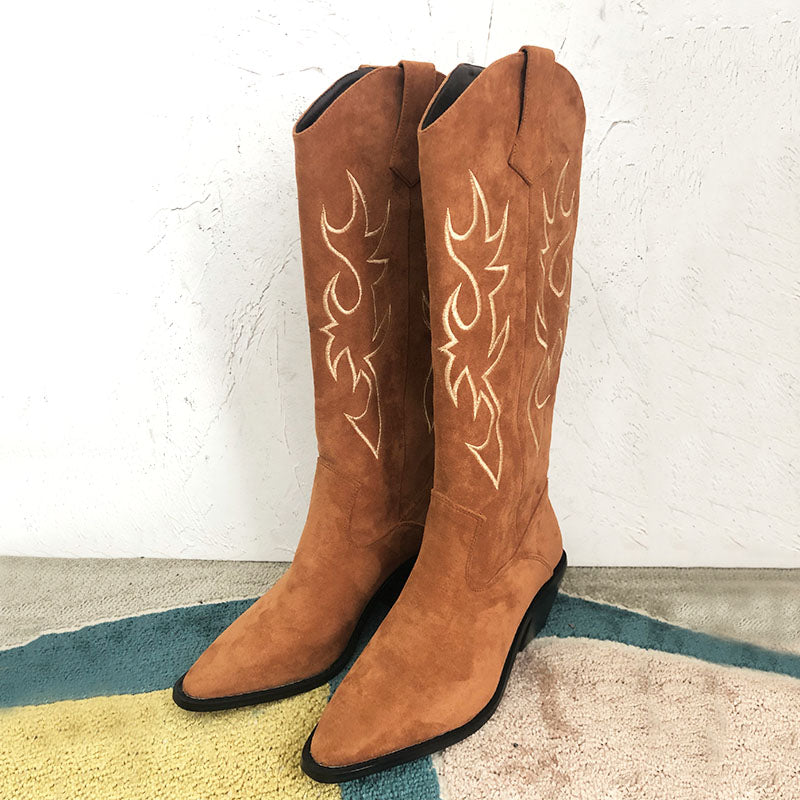 2022 New Western Cowgirl Brown Suede Luxury Cowgirl Boots new