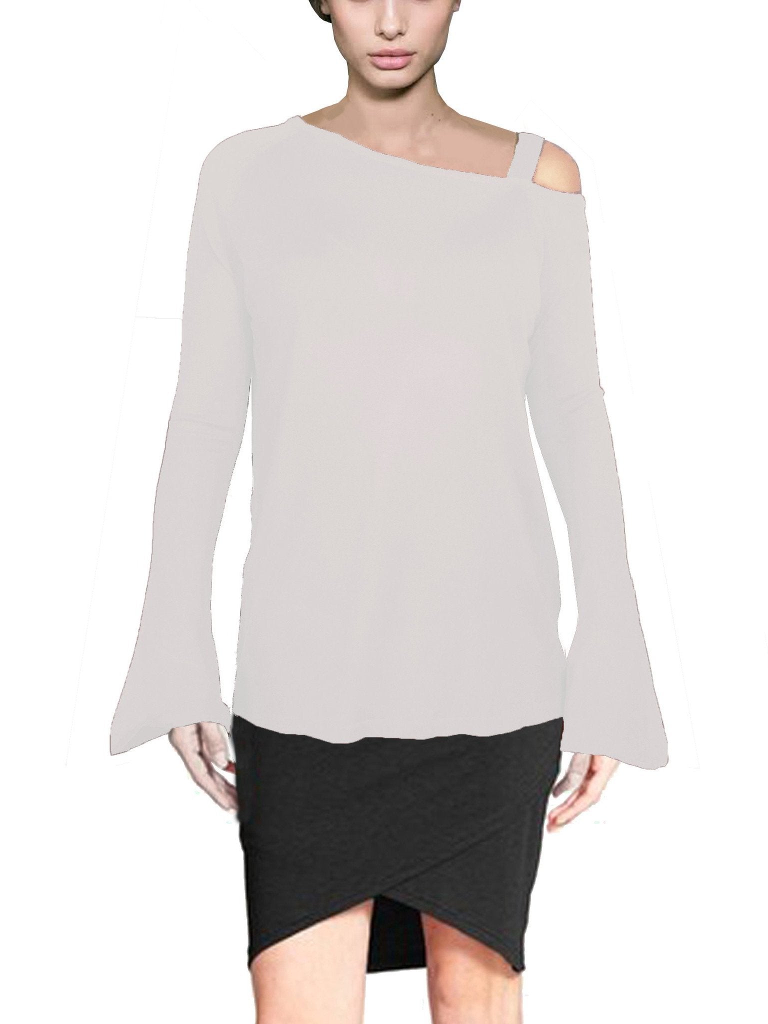 ASHORE WOMENS ASYMMETRIC FALL-OFF SHOULDER FINE SWEATER