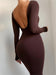 2023 Spring Sexy Backless Midi Dresses Bodycon Elegant Evening Club Pa –  ASHORE SHOP