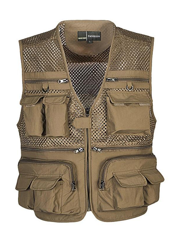 ASHORESHOP Men's Vest Tactical Webbed Gear Vest Summer Photographer Waistcoat