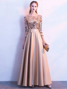 ASHORESHOP Party Dress A Line Sequin Golden Evening Dress