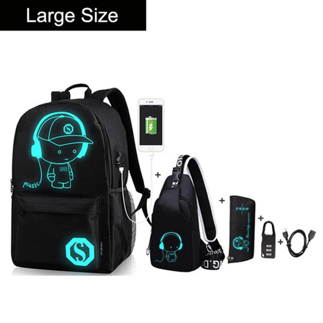 Luminous Oxford School Backpack Daypack Shoulder Ashoreshop