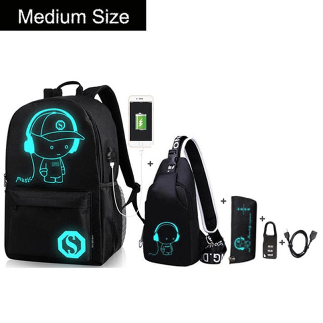 Luminous Oxford School Backpack Daypack Shoulder Ashoreshop