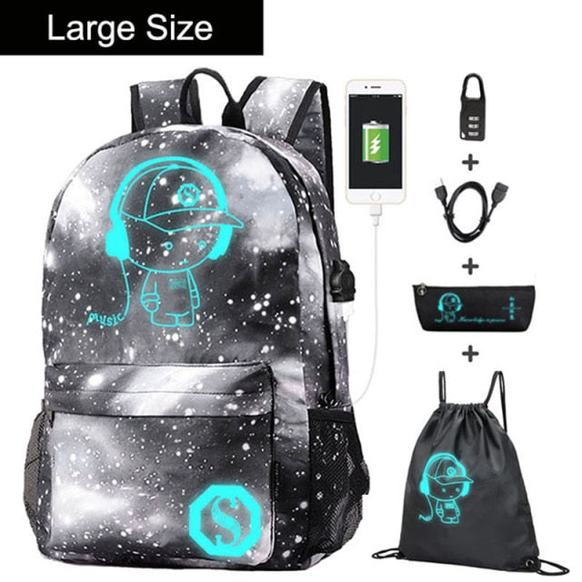 Luminous Oxford School Backpack Daypack Shoulder Ashoreshop