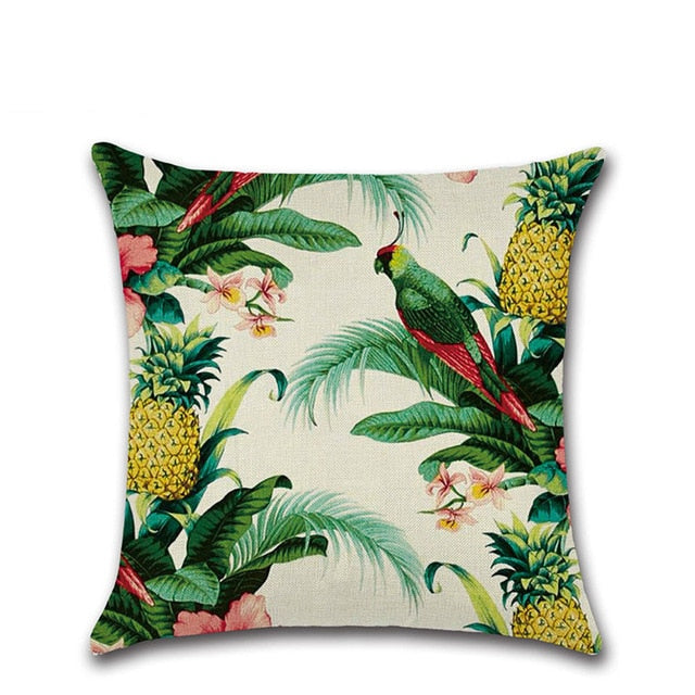 Tropical Plants Cactus Monstera Summer Decorative Throw Pillows