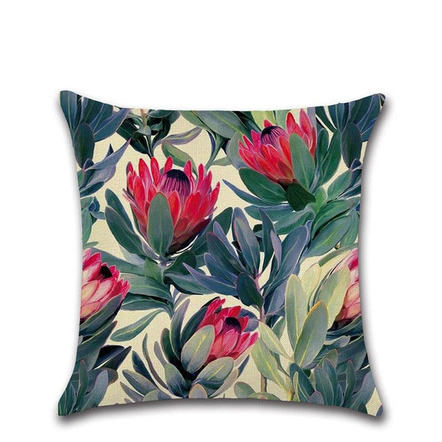 Tropical Plants Cactus Monstera Summer Decorative Throw Pillows