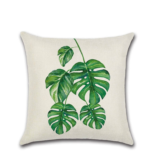 Tropical Plants Cactus Monstera Summer Decorative Throw Pillows