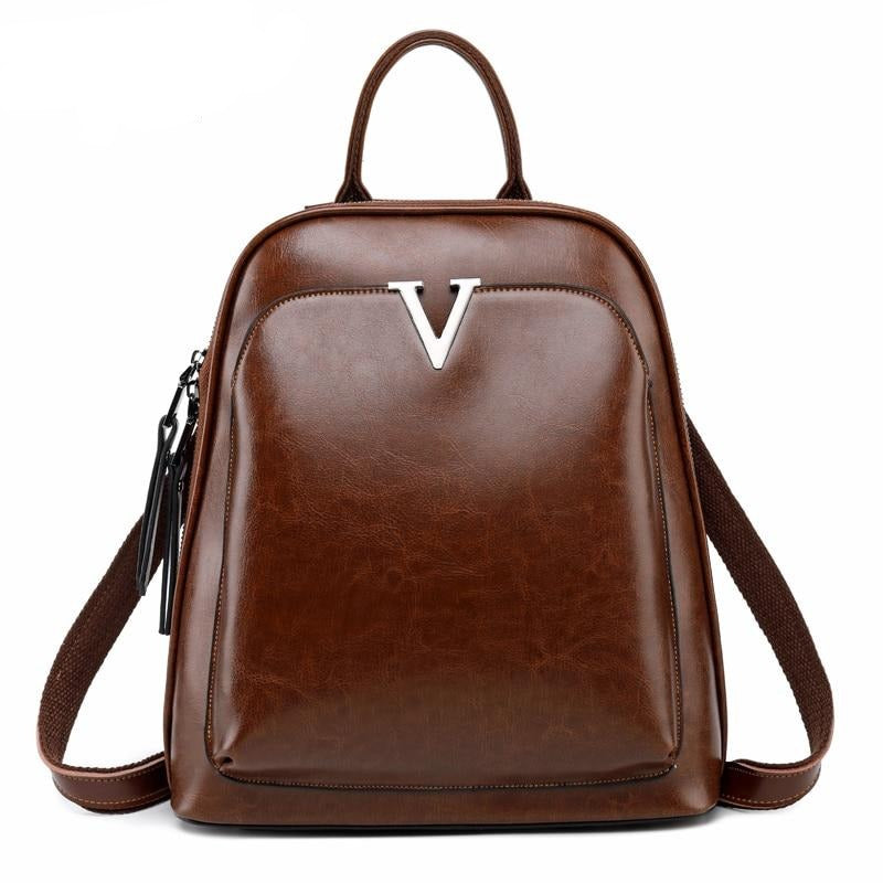 Women Vintage Backpack Female High Quality Leather Book School Bags