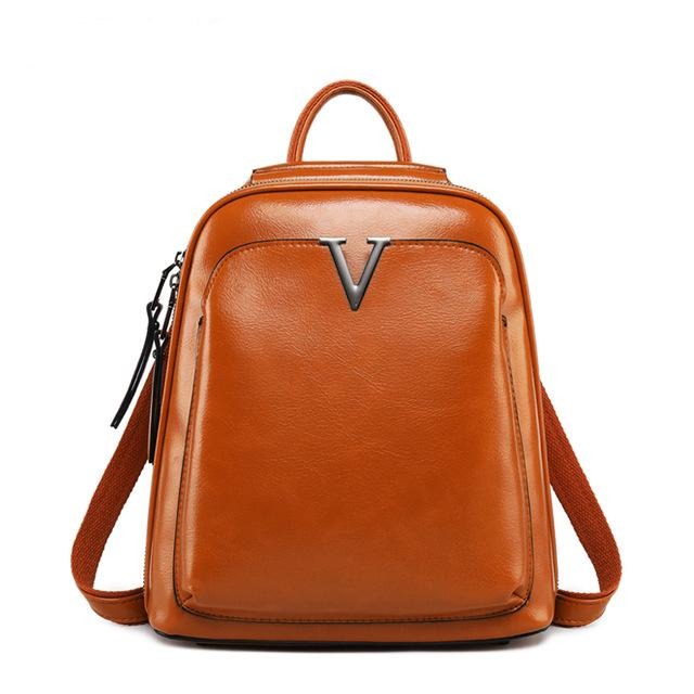 Women Vintage Backpack Female High Quality Leather Book School Bags
