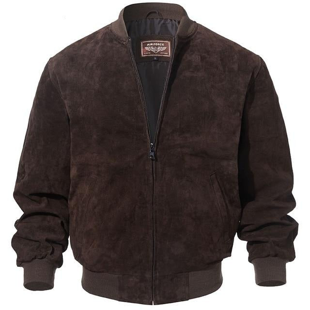 ASHORESHOP Men Classic 100% Real Pigskin Suede Coat Genuine Baseball Bomber Leather Jacket XXXL