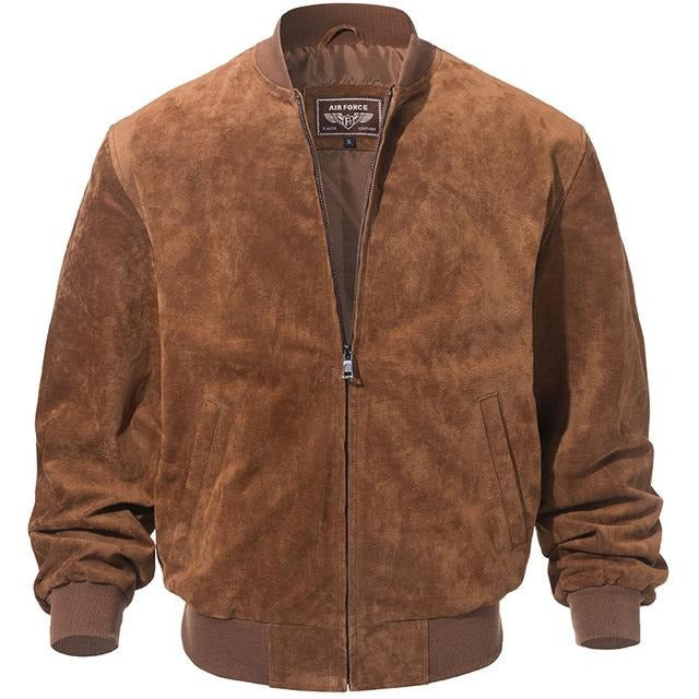 ASHORESHOP Men Classic 100% Real Pigskin Suede Coat Genuine Baseball Bomber Leather Jacket XXXL