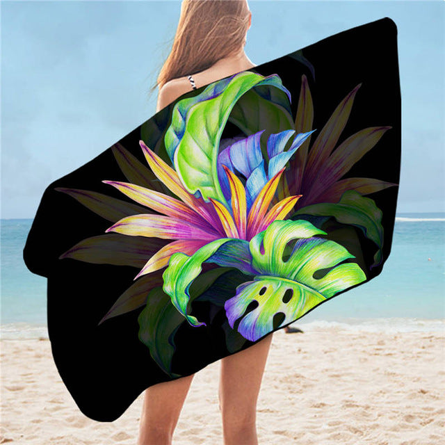 Beach blankets tropical flower print beach blankets Floral Bath Towel