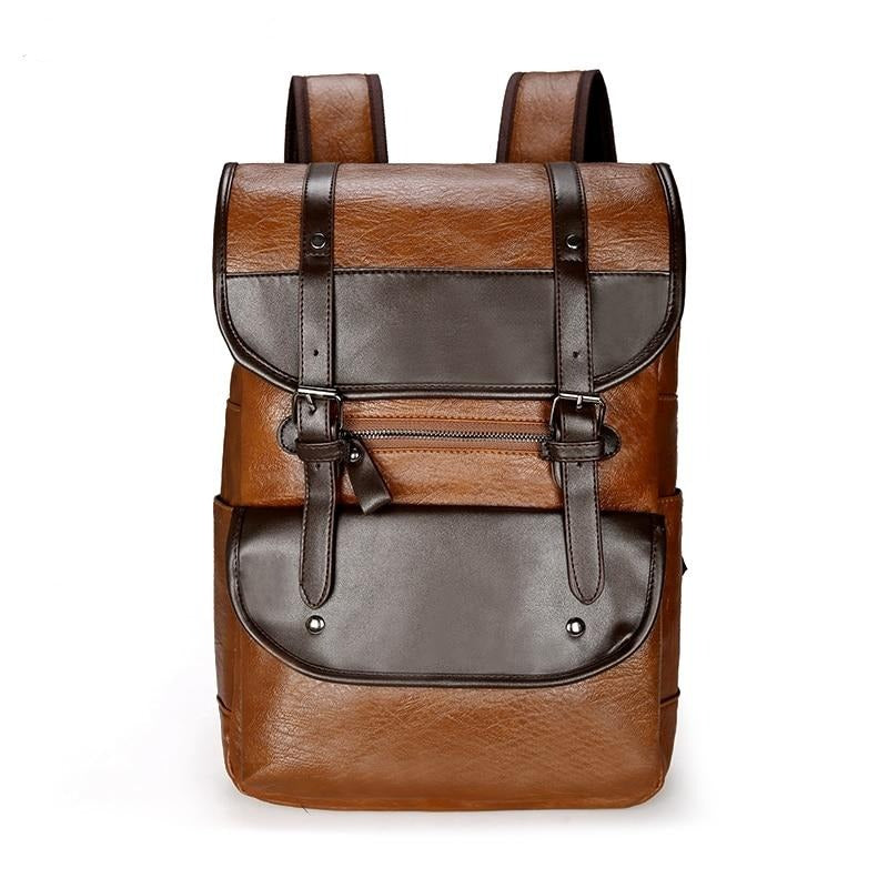 Men Backpack Leather Bagpack Large laptop Backpacks Male Mochilas Retro Schoolbag
