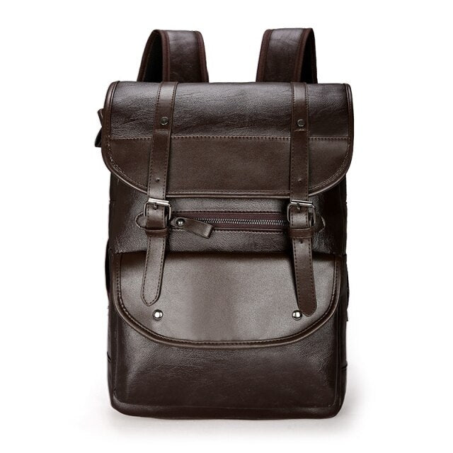 Men Backpack Leather Bagpack Large laptop Backpacks Male Mochilas Retro Schoolbag