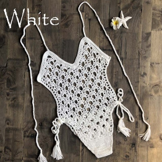 Ashoreshop Sexy One Piece Swimsuit Women Crochet Sexy Swimwear