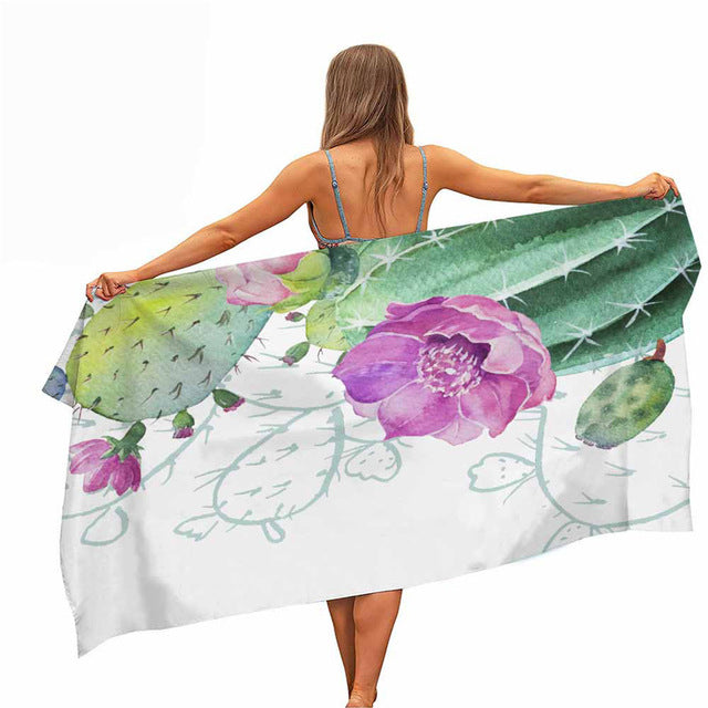 ASHORESHOP Quick Dry Microfiber Pool Beach Towel Palm Leave Print Beach Blanket