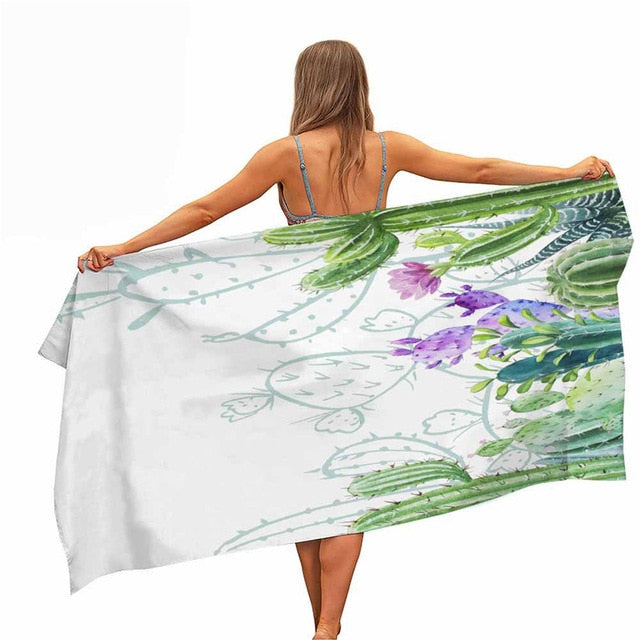 ASHORESHOP Quick Dry Microfiber Pool Beach Towel Palm Leave Print Beach Blanket