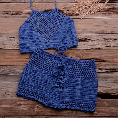 Women Hot Sexy Crochet Bikini Set Ladies Knitted Bathing Suits