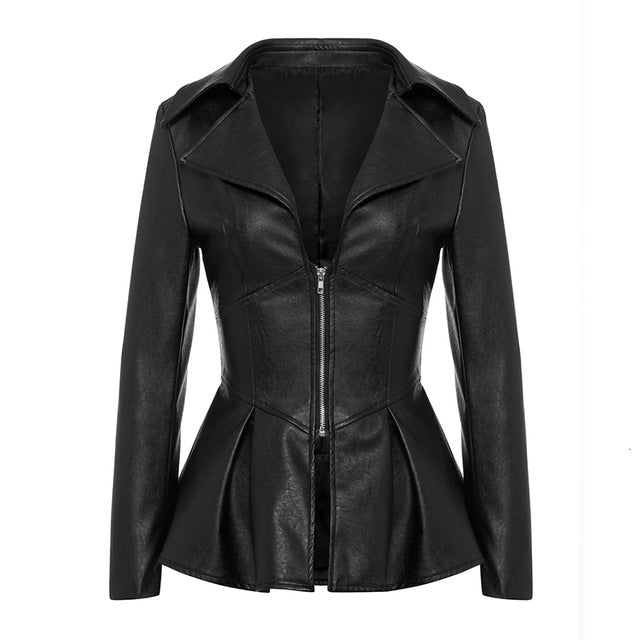 Biker Style Patchwork Irregular Design PU Leather Jacket