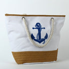 Large Capacity Bag Summer Anchor Stripes Printing Canvas Tote Bag