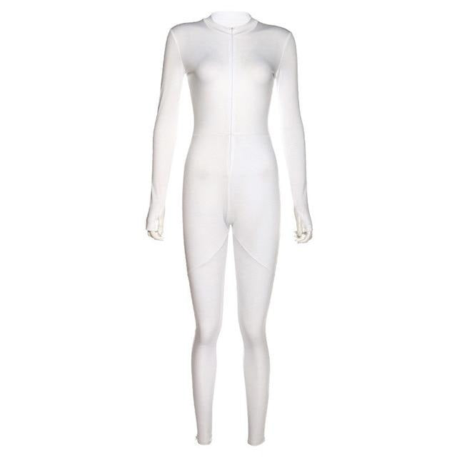 ASHORESHOP White Rompers Womens Jumpsuit Elegant Long Sleeve Overalls