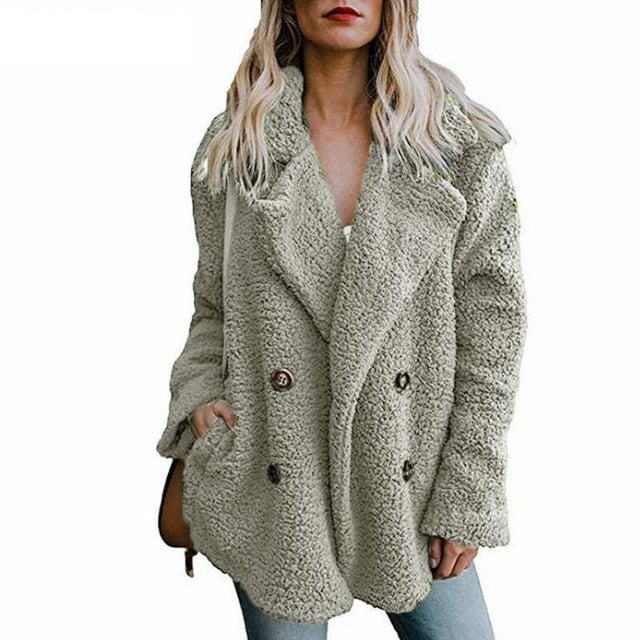 2020 Winter Coat Women Fluffy Teddy Jacket 