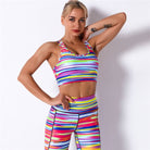 Women Digital Wave Printed Colorful Leggings  Print Running Yoga Suits