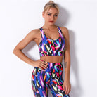 Women Digital Wave Printed Colorful Leggings  Print Running Yoga Suits