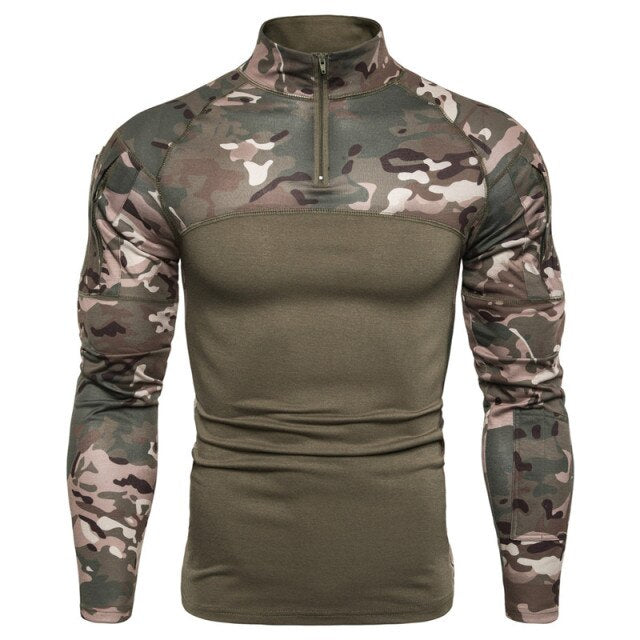 Men Long Sleeve Camouflage Tactical Shirt Hunt Combat Soldier Field T-shirts Outwear