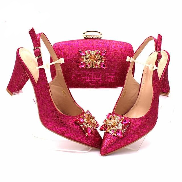 Party Shoes and Bag Matching Sets in Fuchsia Color