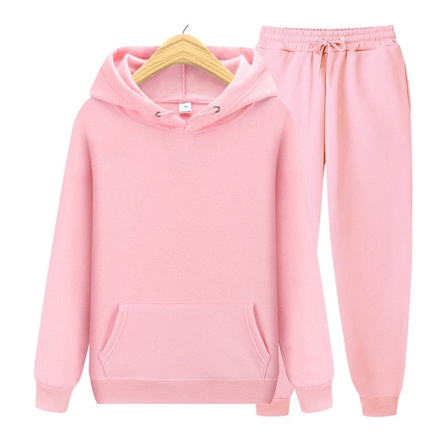 Men/Women Sets Hoodies+Pants Autumn Winter Unisex Hooded Sweatshirt Sweatpants