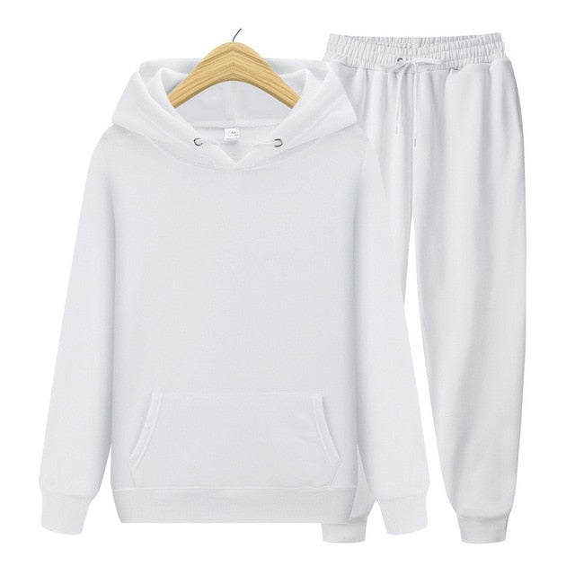 Men/Women Sets Hoodies+Pants Autumn Winter Unisex Hooded Sweatshirt Sweatpants