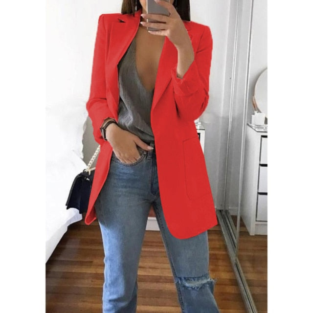 AshoreShop Womens Long Sleeve Slim and Chic Blazer Jacket