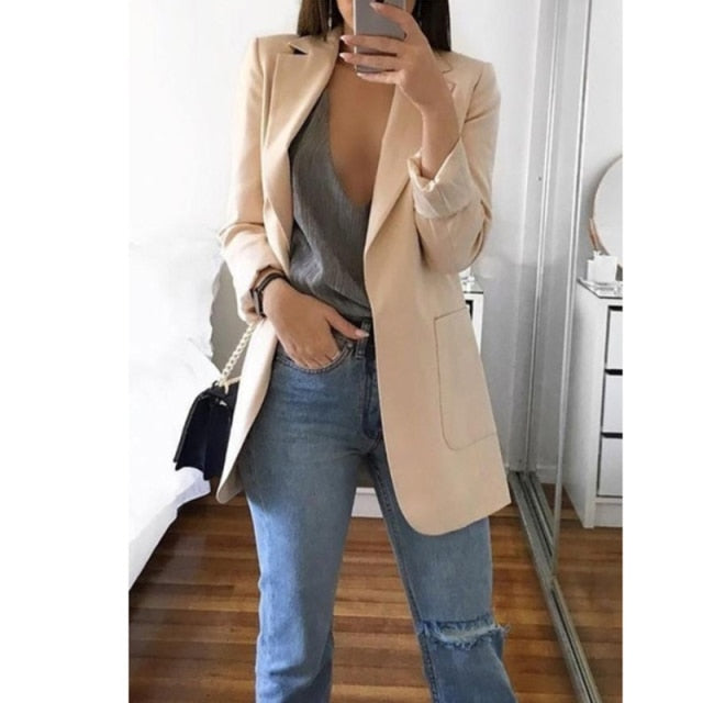 AshoreShop Womens Long Sleeve Slim and Chic Blazer Jacket