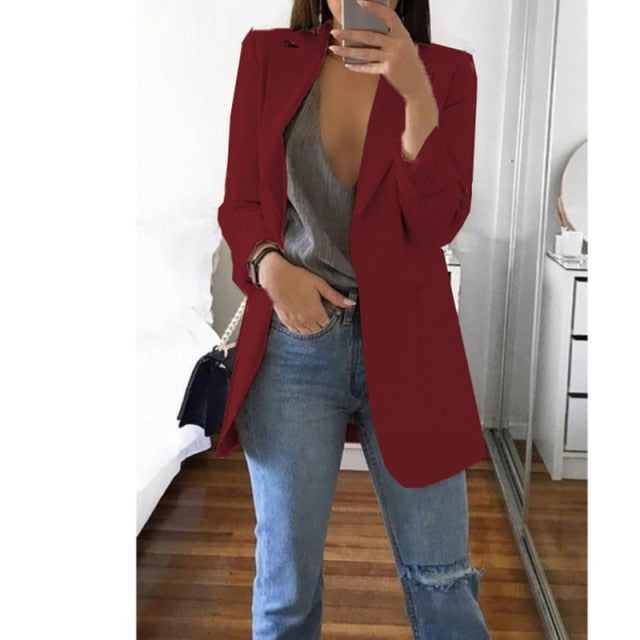 AshoreShop Womens Long Sleeve Slim and Chic Blazer Jacket