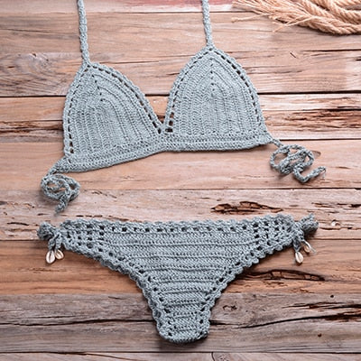 Handmade Cotton  Crochet Bikini Top 2021 Summer Shell Sexy Swimsuit