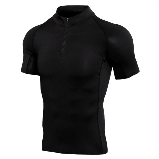 Ashore Shop Mens Running and Bodybuilding Zipper Fitness Shirt