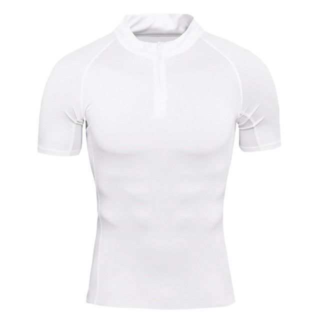 Ashore Shop Mens Running and Bodybuilding Zipper Fitness Shirt