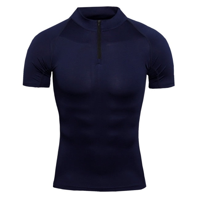 Ashore Shop Mens Running and Bodybuilding Zipper Fitness Shirt